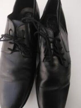 Clarks Men's Black Leather Shoes, Derby Style-Classic Oxford Style, Size 11.5